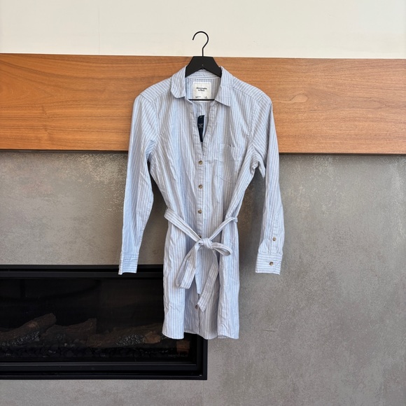 Abercrombie & Fitch Dresses & Skirts - NWT Abercrombie & Fitch Women's striped collared dress with tie waist, Size L/P